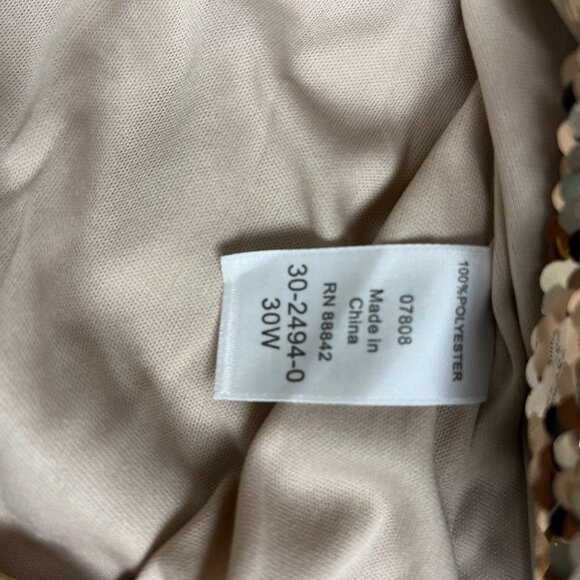 Roaman's Sequin Rose Gold Evening Blouse Sz 30W, glam cocktail party top - Picture 8 of 9